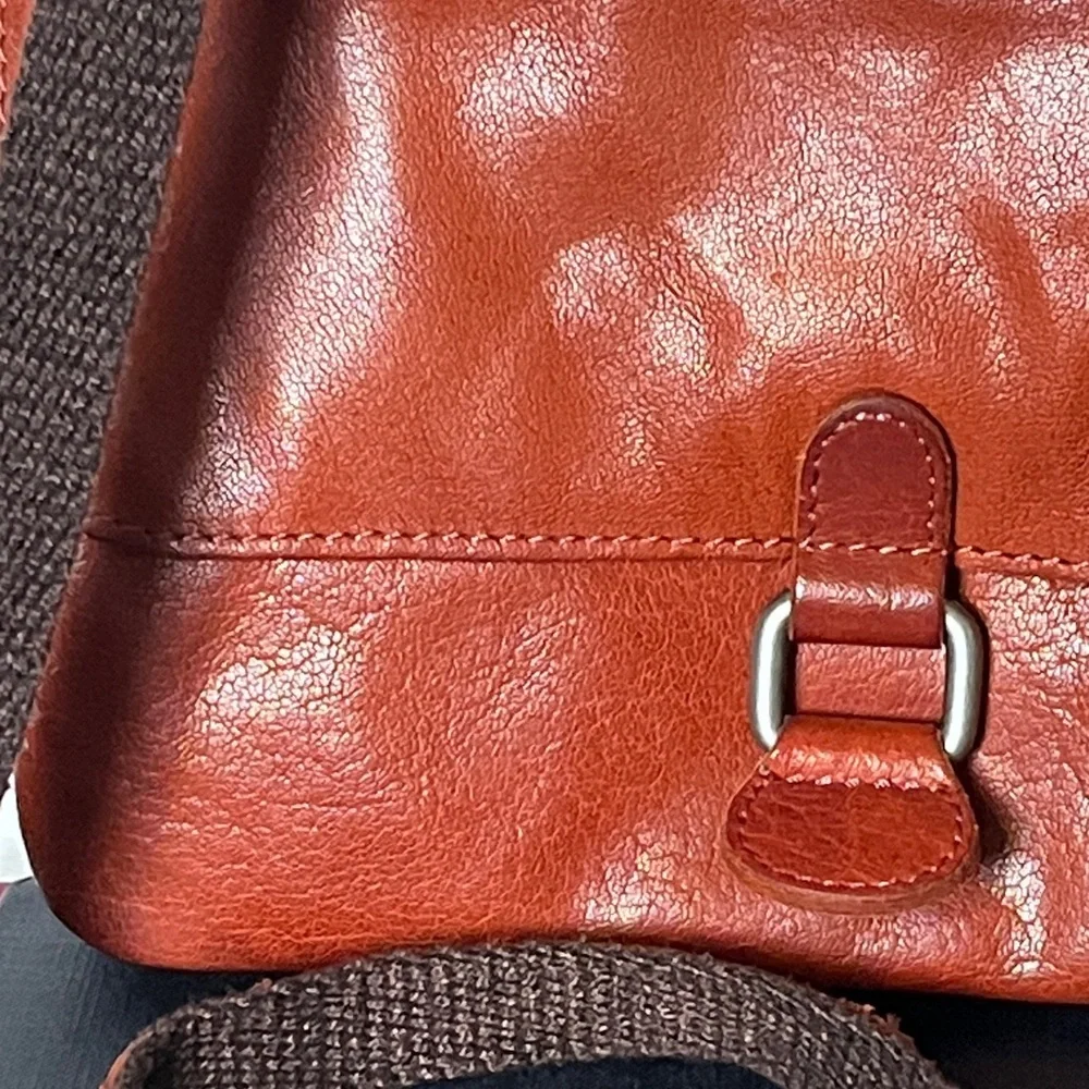 Jack Georges Genuine Leather Burnt Brown‎ Voyager Wallet on String Crossbody Bag